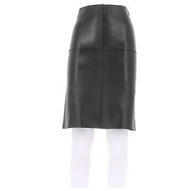 Falda midi de cuero Totême Negra Negro