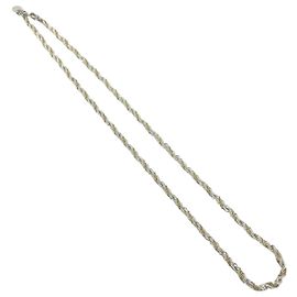 Autre Marque Tiffany Vintage Twisted Rope Chain Necklace Silvery Golden