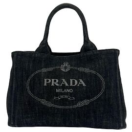 mala PRADA Canapa Mini Tote Bag Preto