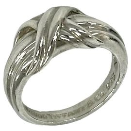 Autre Marque Tiffany Vintage Signature Band Ring Silvery