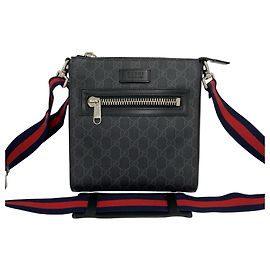 Bolsa de Ombro Gucci Sherry Line GG Supreme Preto Vermelho Azul marinho
