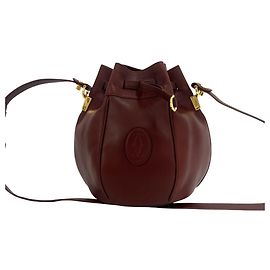 Borsa a tracolla in pelle CARTIER Vintage Must Line Bordò