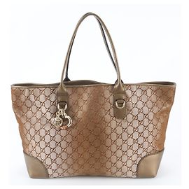Sac cabas Gucci GG Canvas Heartbit en cuir Marron