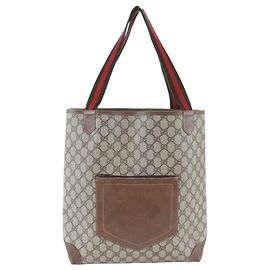 Sac cabas en cuir Gucci Old GG Supreme Sherry Line Marron