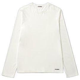 Jil Sander+ Camiseta Manga Larga de Algodón Orgánico Blanco Blanco