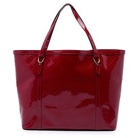 Gucci Red Microguccissima Patent Nice Tote Red