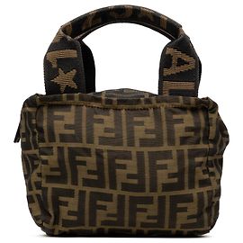 Bolso de mano Fendi Mini Zucca Canvas Marrón Castaño