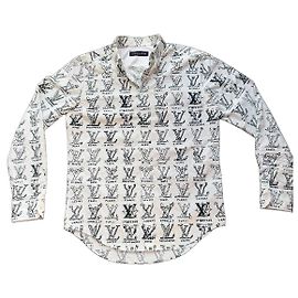 Camisa Louis Vuitton estampa Monogram Doodle Preto Branco