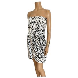Vestido bustier Gucci de algodão e seda com padrão gráfico Preto Branco