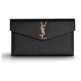 Autre Marque Clutch Saint Laurent Monogram in pelle nera Nero