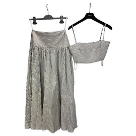 Staud Striped Cotton Two-Piece Set White Other