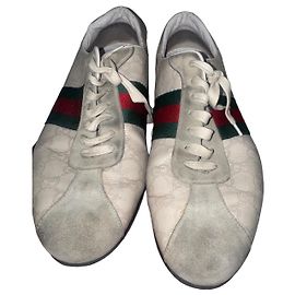 Baskets Gucci monogramme en cuir Blanc Rouge Vert