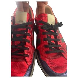 Sneakers Gucci Rosse Metallizzate Rosso Verde Blu scuro
