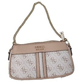 Bolsa pequena Guess Monogram Branco Multicor Bege