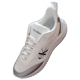 Sneakers bianche e argento Calvin Klein Bianco Metallico