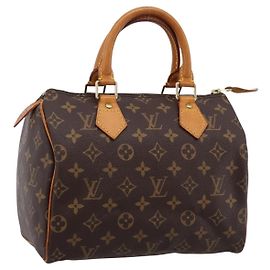 LOUIS VUITTON Monogram Speedy 25 Bolsa de mão M41528 LV Auth 201143SAV Monograma