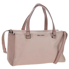 Sac à main Miu Miu Vitterodino en cuir 2way Rose Argent Auth 200774V Argenté Rose