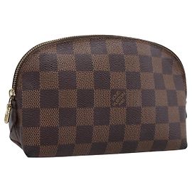 LOUIS VUITTON Damier Ebene Pochette Cosmetic PM Pouch N47516 LV Auth 200393 Damier ebene