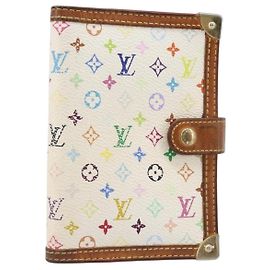 LOUIS VUITTON Monogram Multicolor Agenda PM White R21074 LV Auth BA15692 White