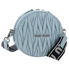 Miu Miu Matelassé Kettenhandtasche aus Leder 2way Hellblau Silber Auth BA15639V Silber Hellblau