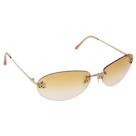 Óculos de sol sem armação CHANEL CC metal Orange CC Auth am12585M Laranja