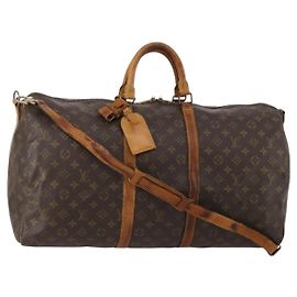 LOUIS VUITTON Monogram Keepall Bandouliere 55 Boston Bag M41414 LV Auth 197823 Monogramme