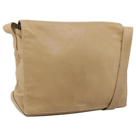 Céline Sac à épaule CELINE Cuir Beige Silver Auth 203421 Argenté Beige