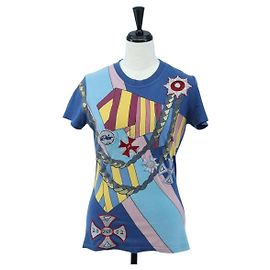 Christian Dior T Shirt cotton Blue Auth 203044M Blue