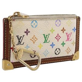 LOUIS VUITTON Monogram Multicolor Pochette Cles White M92655 LV Auth BA15747 Weiß