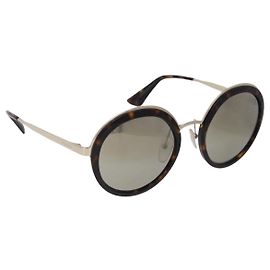 Gafas de sol PRADA Metal Brown Gold Tone Auth 203370 Castaño Otro