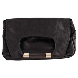 Chloé Clutch aus schwarzem Leder Schwarz