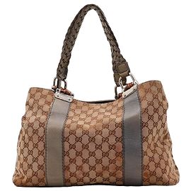 Borsa a tracolla Gucci Monogram Canvas Marrone Altro