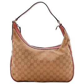 Bolsa Hobo Gucci em tela monogramada Rosa Bege