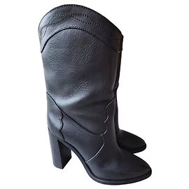 Autre Marque Saint Laurent Kate Lederstiefeletten Schwarz