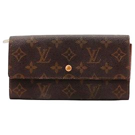 Cartera larga Louis Vuitton Monogram Canvas Castaño Monograma