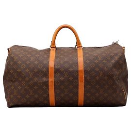 Louis Vuitton Keepall 55 Monogram Canvas Travel Bag Brown Monogram