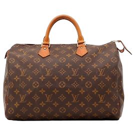 Louis Vuitton Speedy 30 Monogram Canvas Handbag Brown Monogram