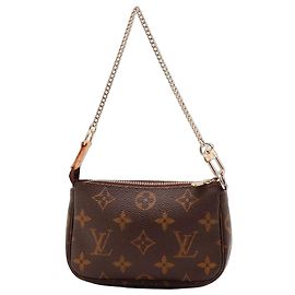 Borsa Pochette Accessoires in canvas Monogram Louis Vuitton Marrone Monogramma