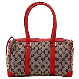 Gucci Monogram Boston Bag Rot Beige