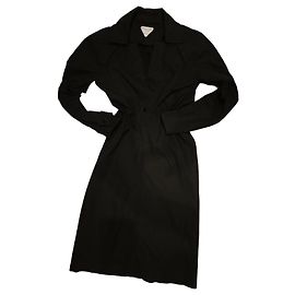Bottega Veneta Vestido Trench de Algodón Negro Negro
