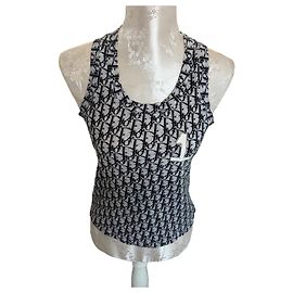 Canotta Christian Dior Monogramme Oblique Nero Bianco