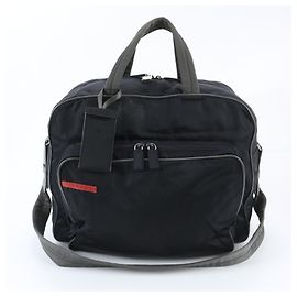 Autre Marque Pradasports Prada Sport Borsa 2-Way in Nylon Tessuto Marrone Nero