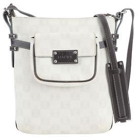 Bolsa de Ombro em Couro Anagram Loewe Marrom Branco