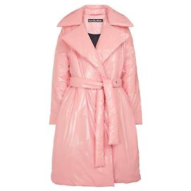 Acne Studios Doudoune Longue Rose avec Ceinture Rose