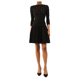 Alaïa Black skater mini dress - size UK 4 Black