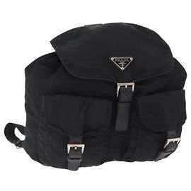 PRADA Mochila Nylon Black Silver Outro