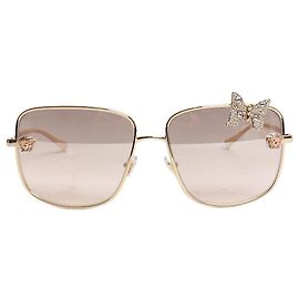 Versace Lunettes de soleil papillon dorées Doré