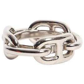 Hermès Carré Silver Regate 90 ring Argenté
