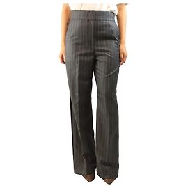Loewe Grey pinstripe wool trousers - size UK 10 Grey
