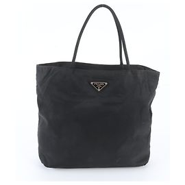 Saco Tote Prada em nylon Tessuto com logótipo triangular Preto